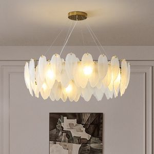 Noordse luxe led kroonluchters voor woonkamer glazen veer kroonluchters eettafel lamp slaapkamer verlichtingsarmaturen