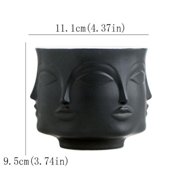 Nordic Man Face Ceramic Small Vase Flower Pot Succulents Orchid Indoor Planter Home Decor Creative Container Holder Cachepot Y20075900919