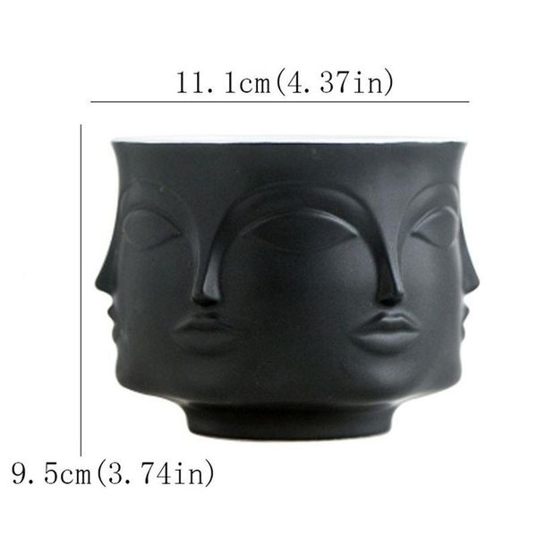 Nordique Homme Visage Céramique Petit Vase Pot De Fleur Succulentes Orchidée Intérieur Planteur Décor À La Maison Créatif Conteneur Titulaire Cachepot Y2007304G