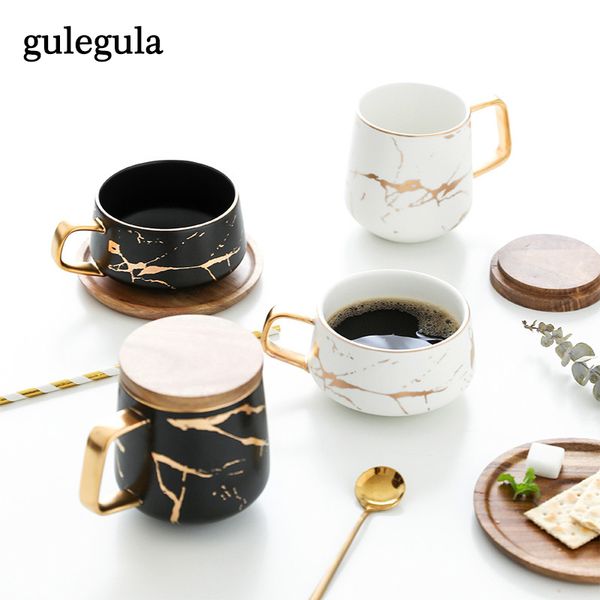 Nordic Marble Coffee Mugs Matte Luxury Water Cafe Thé Lait Tasses Condensé Tasse En Céramique Soucoupe Costume avec Cuillère À Plat Set Ins 220311