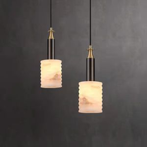 Lampe à suspension en marbre nordique de luxe en cuivre lampe de chevet créative pour chambre à coucher salle à manger bar cuisine luminaire intérieur