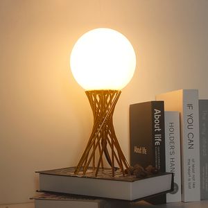 Nordic Metal LED Tafellamp Moderne Woonkamer Glas Bal Desk Licht Slaapkamer Bed Home Decor Lampen