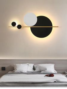 Noordse minimalistische decoratieve muurlamp slaapkamer bedkamer lampje luxe ronde kunst eetkamer woonkamer achtergrond muurlampen