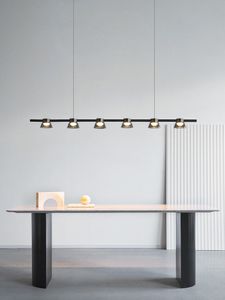 Nordic minimalistisch restaurant Kroonluchter Licht Luxe Modern Minimalistisch Designer Office Long Bar Tabel One Word Chandelier