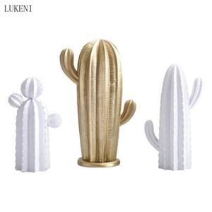 Style minimaliste nordique platine Cactus fée colonne accessoires pour la maison salon modèle chambre décorations créatives 210414