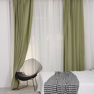 Nordic Mink Velvet Matcha Green Morandi Velvet Full Blackout Curtain 1