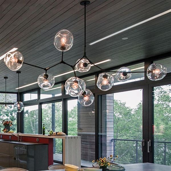 Lustre moderne nordique lampe à LED industrielle lustre de plafond éclairage pour salon chambre cuisine luminaires suspendus221K