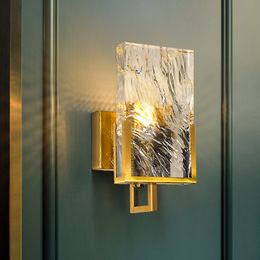 Nordic Modern Copper Wall Lamp Crystal Wall Light Luxe Golden Indoor Blaker voor Woonkamer Trap Achtergrond Gegaanslichten