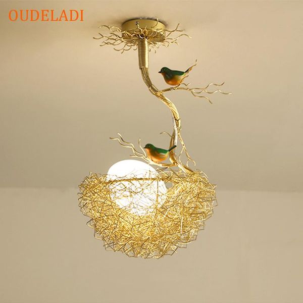 Lampes suspendues en verre de nid d'oiseau de conception moderne nordique pour la cuisine salle à manger lampe à LED décor lampes suspendues d'appareil d'éclairage