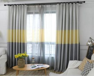 Rideaux occultants dégradés modernes nordiques, pour salon, décoratif, en tissu trois couleurs, pour chambre à coucher, panneau de stores de fenêtre 8799745