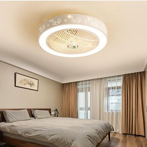 Nordique moderne LED silencieux ventilateur lumière Simple chambre salon Table à manger télécommande ménage luminaires décoratifs