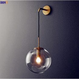Lámpara de pared LED moderna de estilo nórdico, lámpara de cristal con bola para espejo de baño, Aplique de pared Retro americano, Aplique Murale260D