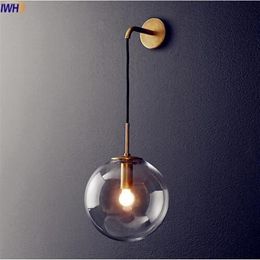 Lámpara de pared LED moderna de estilo nórdico, lámpara de cristal con bola para espejo de baño, Aplique de pared Retro americano, Aplique Murale263f