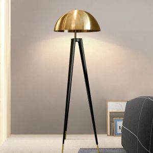 Nordic moderne Mushroom Headon Pinder Finner Designer Electroplate Copper Home Decor LED Standing Light Living Bedroom Laut de chevet