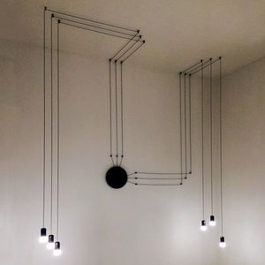 Nordic Modern Eenvoudig Ontwerp DIY Lange Kabel Hanger Suspension Lampen Eetkamer Woonkamer Slaapkamer Restaurant Wall Hang Lamp