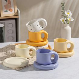 Noordse moderne massieve mok met lade Creative Chubby Student Water Cup Afternoon Tea Coffee Cups Home Office Desktop Drink 240418