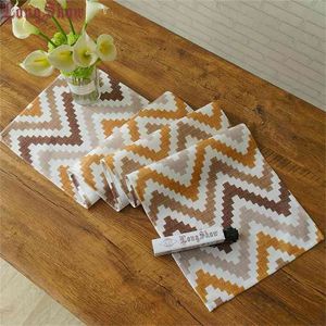 Nordic Modern Table Runner Est Elegant 33x140 cm Zachte kleurrijke bruine golven bedrukte pluche stof antislip bodem 210709