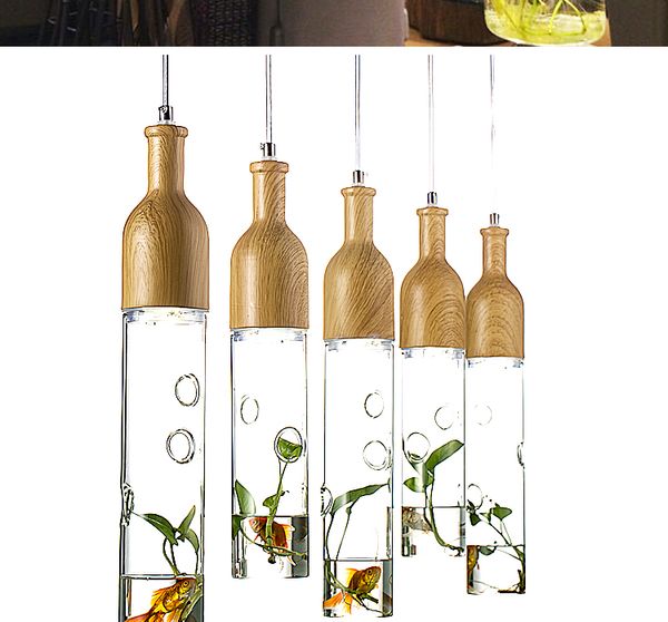 Nouveau lustre en verre de plante nordique trois personnalité créative simple lumière de bar de restaurant moderne Lustre led en cristal sans frais de port