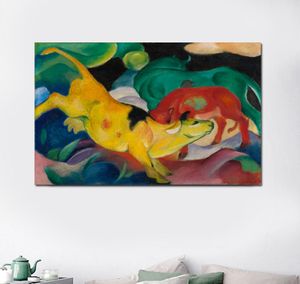 Póster nórdico de Franz Marc, pintura en lienzo de vaca amarilla, decoración del hogar para sala de estar, arte de pared moderno, pintura al óleo, carteles, imágenes 1825004