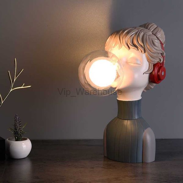 Nordic Resin fille lampe de table Réseau Rouge ins Style Princesse Chambre Décor lampe de bureau Moderne LED Fille Chevet Veilleuse HKD230808