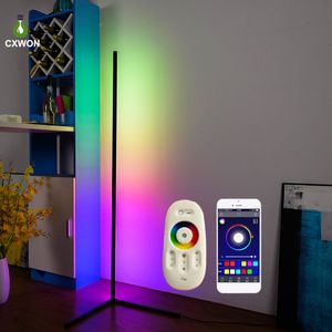  Lámparas de pie de esquina RGB Luces de barra LED simples nórdicas modernas para sala de estar Dormitorio Atmósfera Lámpara de pie Entrega de luz interior por nuestra línea aérea