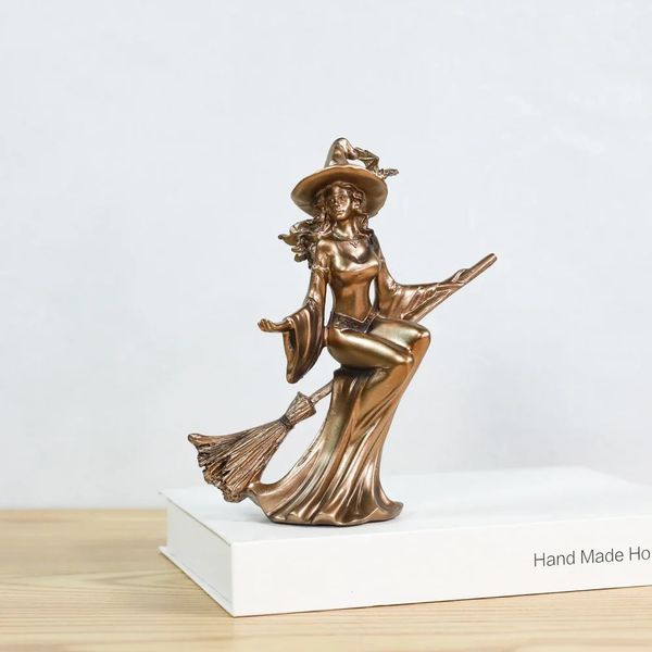 Nordique Rtro sorcière poupée Statue artisanat maison accessoires bureau enfants chambre décor fée résine jardin Sculpture cadeau pâques Accessori 240124