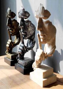 Nordique Simple Sculpture abstraite Figurine ornements penseur Statue bureau à domicile Art moderne résine décor décoration de noël cadeaux 135162495