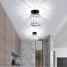 Noordse eenvoudige LED -plafondlampen kristallen lampenkap ronde vierkant unieke lampontwerpen wandgad gangplaats woonkamer hanger