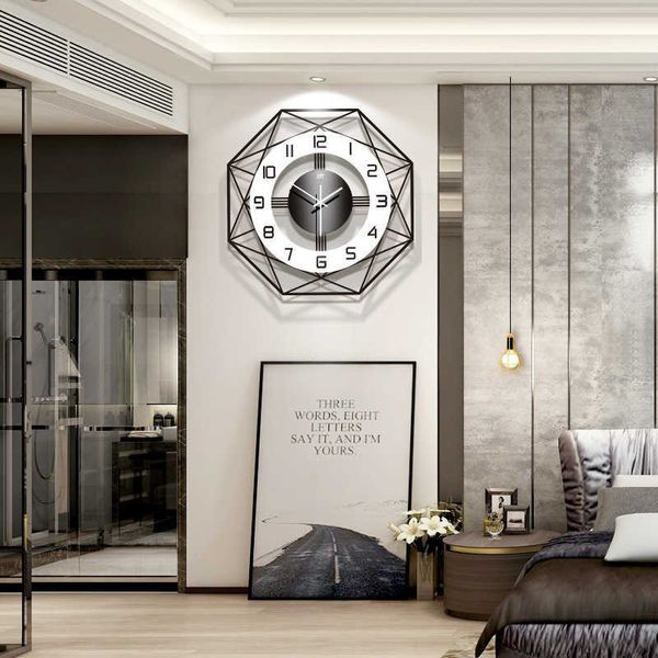 Horloge murale Simple nordique décoration de la maison mode Design moderne créatif Shabby Chic numérique 210930