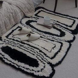 Alfombra nórdica de lujo ligera con forma especial para el hogar, alfombra flocada resistente al desgaste, manta para cama sucia para dormitorio, alfombra antideslizante absorbente para inodoro