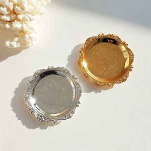 Noordse opbergvak Goud Goud zilveren sieraden Display Lade oorbellen Ring Trays Fruit Dessert Cake Plate Foto Props Keukenbenodigdheden