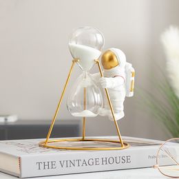 Nordic Style Astronaute Habilage Timing Creative Children's Resin Decorations Living Room Bedroom Home Sandglass Ornement ZB17