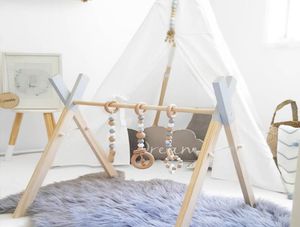 Style nordique bébé salle de sport jouer pépinière sensorielle Ringpull jouet cadre en bois chambre de bébé enfant en bas âge porte-vêtements cadeau enfants chambre décor C10039958911