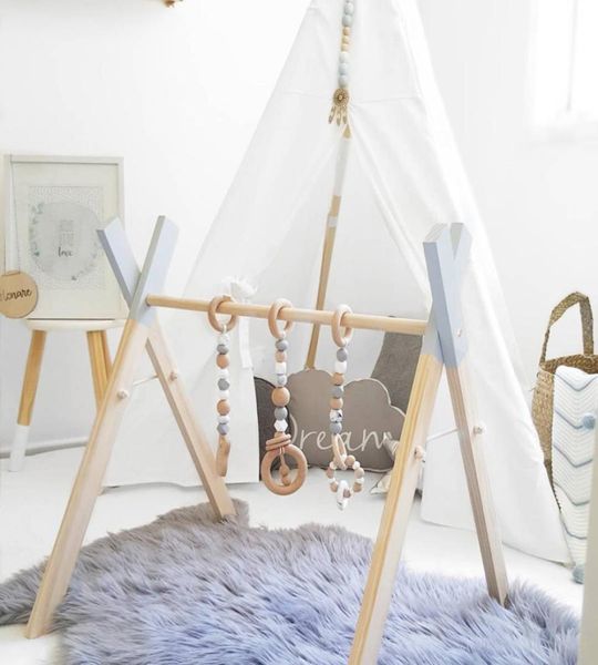 Nordic Style Baby Gym Play Nursery Sensory Ringpull Toy Crame en bois chambre pour enfant en tout-petit Gift Coup de chambre d'enfants décor C10034513855