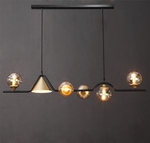 Nordic Style Black Lampen Kroonluchter voor Woonkamer Dineren Keuken Glas Bulb LED Plafond Hanglamp Indoor Decoratie