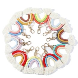 Nordic Style Bohemian Ins Pendant Rainant Rainbow Tewchain Keychain Creative Fringe Bag Pendant