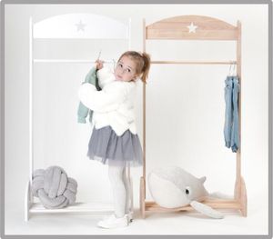 Nordic stijl kinderen kasten decoratie massief hout landing ster hanger kinderkleding rack moeder en baby winkel schietrit