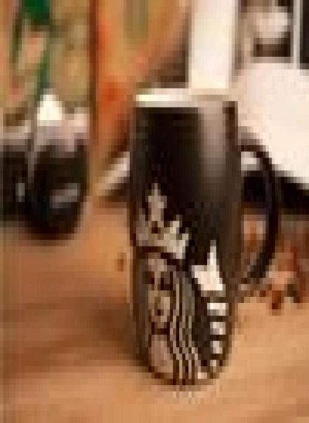 Nordic Style Classic Matte Black Coffee Black Cup 12oz Sirène Half Logo Ceramics Mug Incar Desktop Cup113370