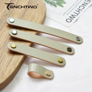 Mango de cuero de estilo nórdico muebles de muebles de muebles perillas de puerta corredera de la puerta del gabinete de cocina del gabinete de cocina para niños