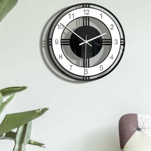 Style nordique à la mode Simple horloges murales silencieuses pour la décoration intérieure noir blanc Type horloge murale Quartz Design moderne minuterie 210724