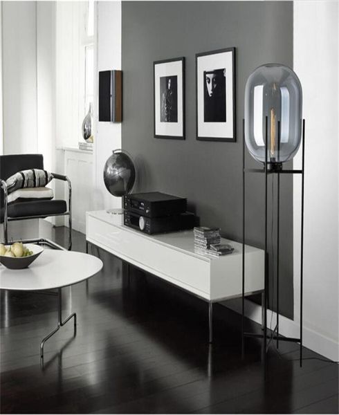Lámpara de pie de vidrio de estilo nórdico Luces de piso de melón retro Diseño de moda Lámparas de mesa de vidrio Luces para sala de estar Casa de campo Bar3358153