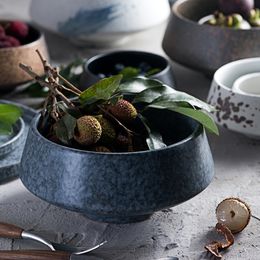 Vaisselle en céramique grise de style nordique bol à riz bol à salade bol à soupe de nouilles bol à dessert bol créatif bol bol ornements de fleurs en gros
