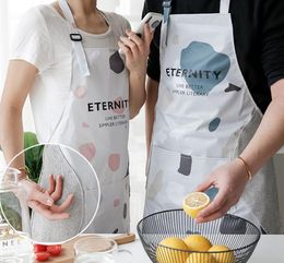 Nordic Style Huishoudelijke Hand-Afvegen Waterdichte Schort Damesmode Leuke Taille Keuken Koken Anti-Greasy Smock Mannen Huis Schone Mouwloos A