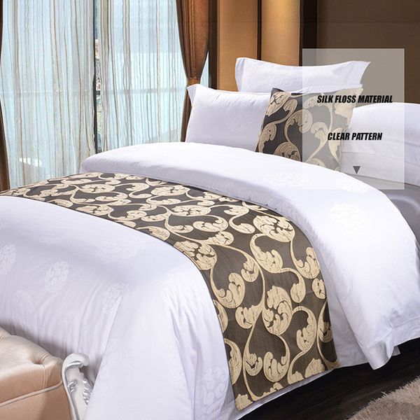 Runner de cama Jacquard de estilo nórdico con 2 hilos de almohadas de camas de cama de cama cama lana de cama de cama de cama hotel toalla de cama de cama de cama