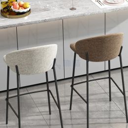 Noordse stijl moderne bar stoelen draagbaar ontwerp luxe hoge barkrukken eetkamer Europeaan Velvet Taburete Hotel Furniture