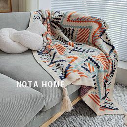 Couverture de climatisation de bureau de style nordique, couverture tricotée, couverture de jambe, châle complet, sieste en dortoir, couverture de voyage