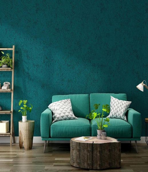 Papel tapiz 3d de estilo nórdico, azul pavo real, verde, liso, dormitorio del sudeste asiático, restaurante, sala de estar, papel tapiz para habitación, ropa stor8226267