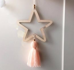 Noordse stijl houten ster Wind Chimes kind huisdecoratie accessoires kunst muur ophangen voor meisjes woonkamer peuter dreamcatcher9781578