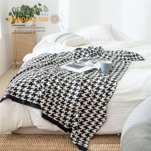 Couette d'été nordique, couverture tricotée à motif mille oiseaux, couverture de sieste, serviette de canapé, couverture de photographie