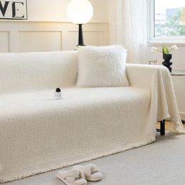Couvertures nordiques pour canapé-lit simple, housse en peluche quatre saisons, Protection anti-poussière et anti-rayures, deux places 240115